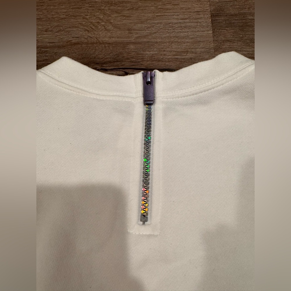 New Nike Women's Sportswear Opal White Fleece Graphic Crew Sweatshirt Size M - Picture 6 of 8